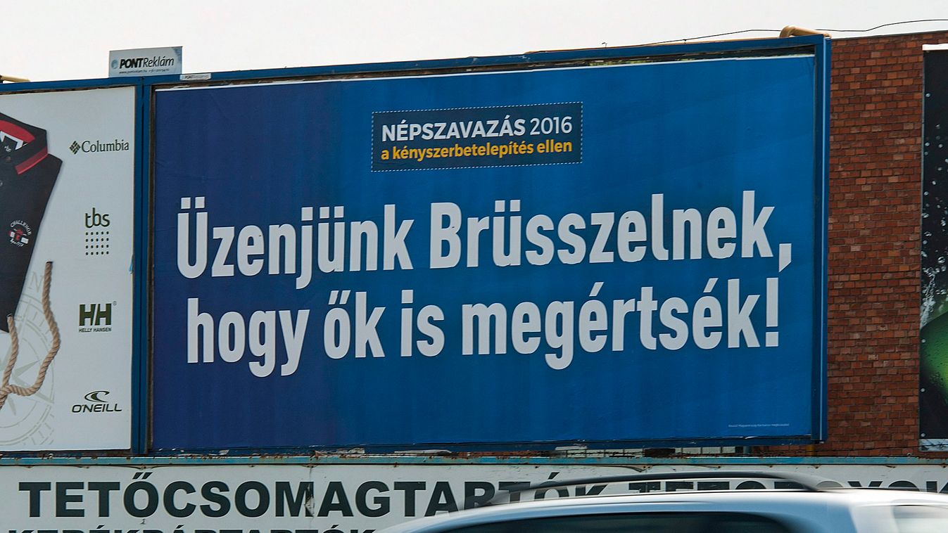 plakát Brüsszel kampány betelepítési kvóta 