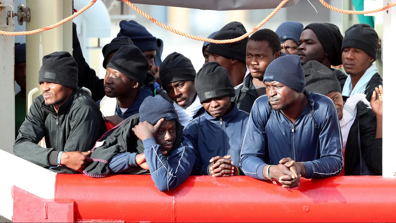 Immigration Landing In Sicily IMMIGRATION AID RESCUE AT SEA PORT OF MESSINA SICILY LANDING OF IMMIGRATS SOS MEDITERANEE OCEAN VIKING 