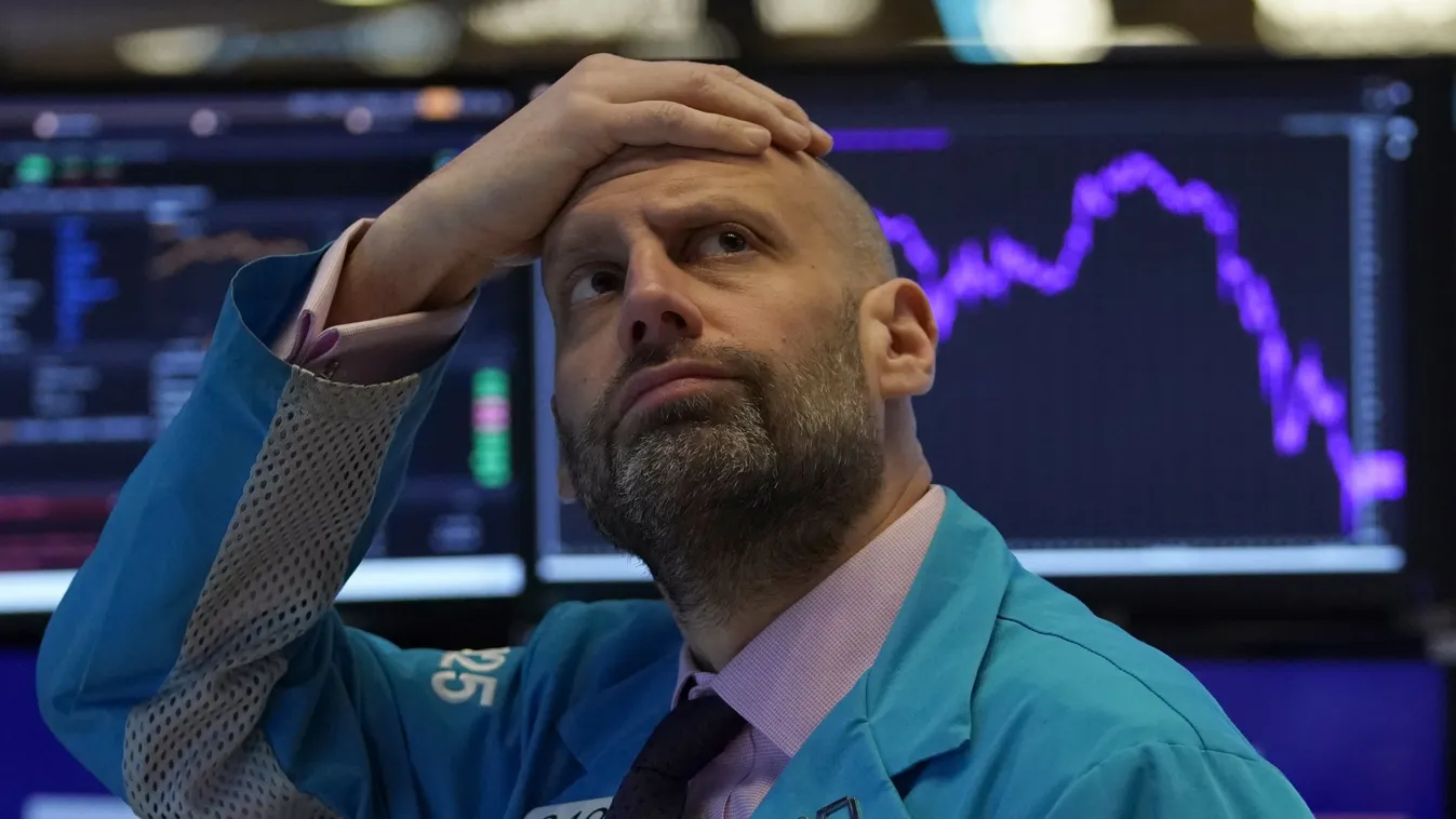 US stock market pánik, tőzsde, Amerika, New York Stock Exchange, dolgozók 