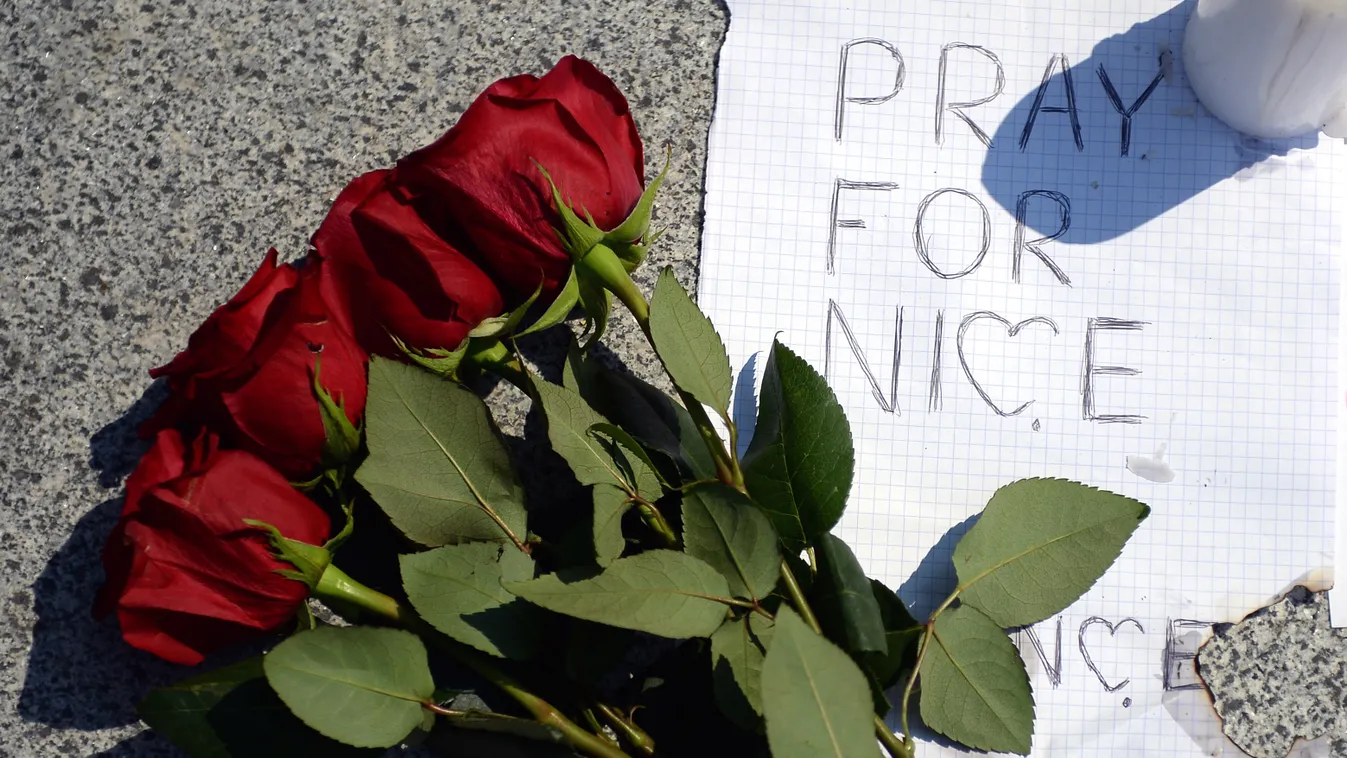 rose terrorism tragedy 2893361 07/14/2016 Flowers and candles outside the French Embassy in Moscow in memory of the victims of the terrorist act in Nice on July 14, where a truck slammed into a crowd of people celebrating Bastille Day. Maksim Blinov/Sputn