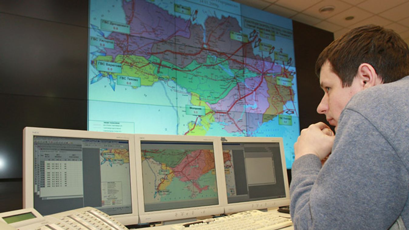 oroszország, ukrajna, EU, Az ukrán gázszállító cég, az Ukrtransgas vezérlőterve Kijevben, 2009 januárjában 