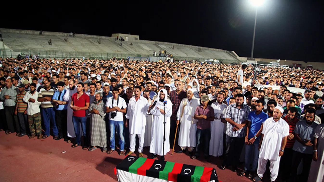 líbia, Omran Shaaban temetése, líbiai hős, aki Kadhafit elfogta