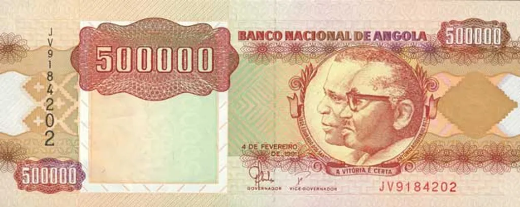 a világ legnagyobb címletű pénzei, Angola - 500,000 kwanzas reajustados, 1995 