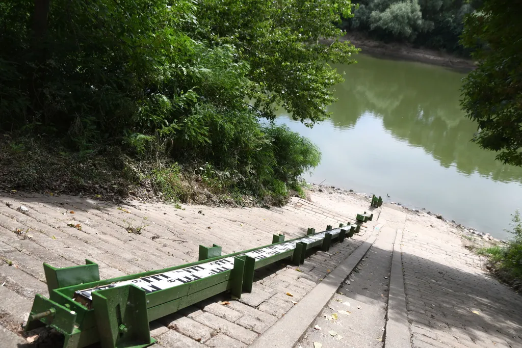 FOLYÓ folyópart TÁJ Tisza 	Nagyon alacsony a Tisza vízállása 