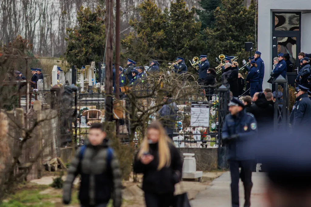 Elhunyt, rendőr, temetés, Mátészalka, 2023. 01. 26. 