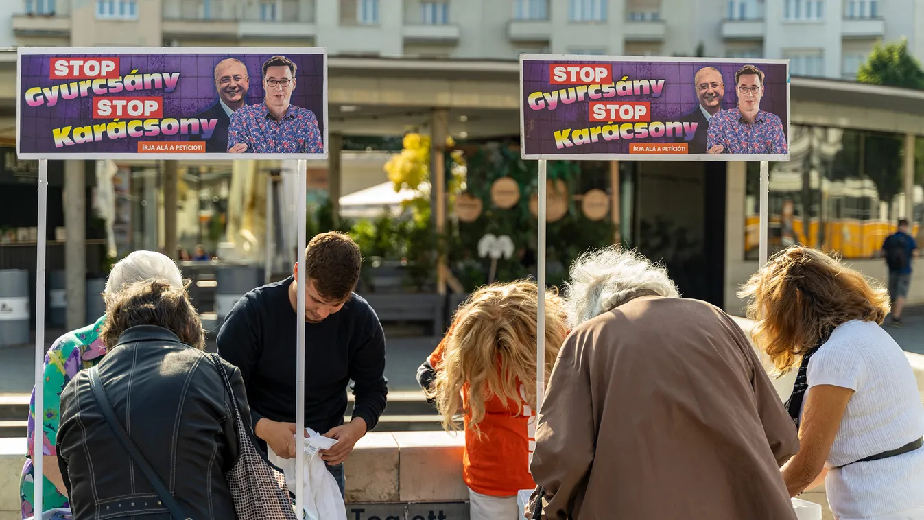 Stop Gyurcsány! Stop Karácsony! petíció - aláírásgyűjtő pult, Móricz Zsigmond körtér 