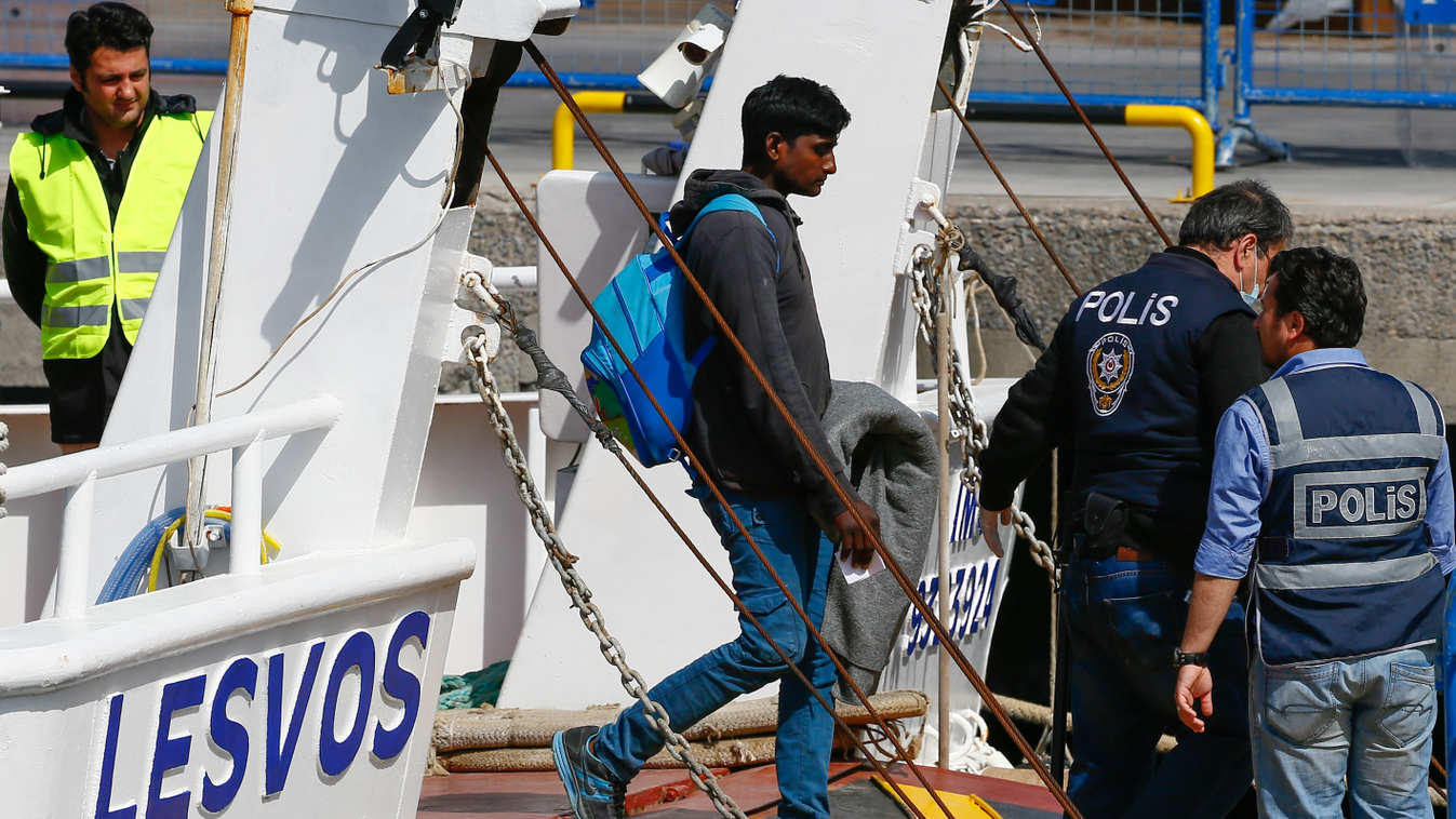 EU-Turkey Refugee Deal TURKEY refugees Izmir 2016 Greek Frontex boats April Lesbos Moria Refugee Camp EU-Turkey Refugee Deal SQUARE FORMAT 