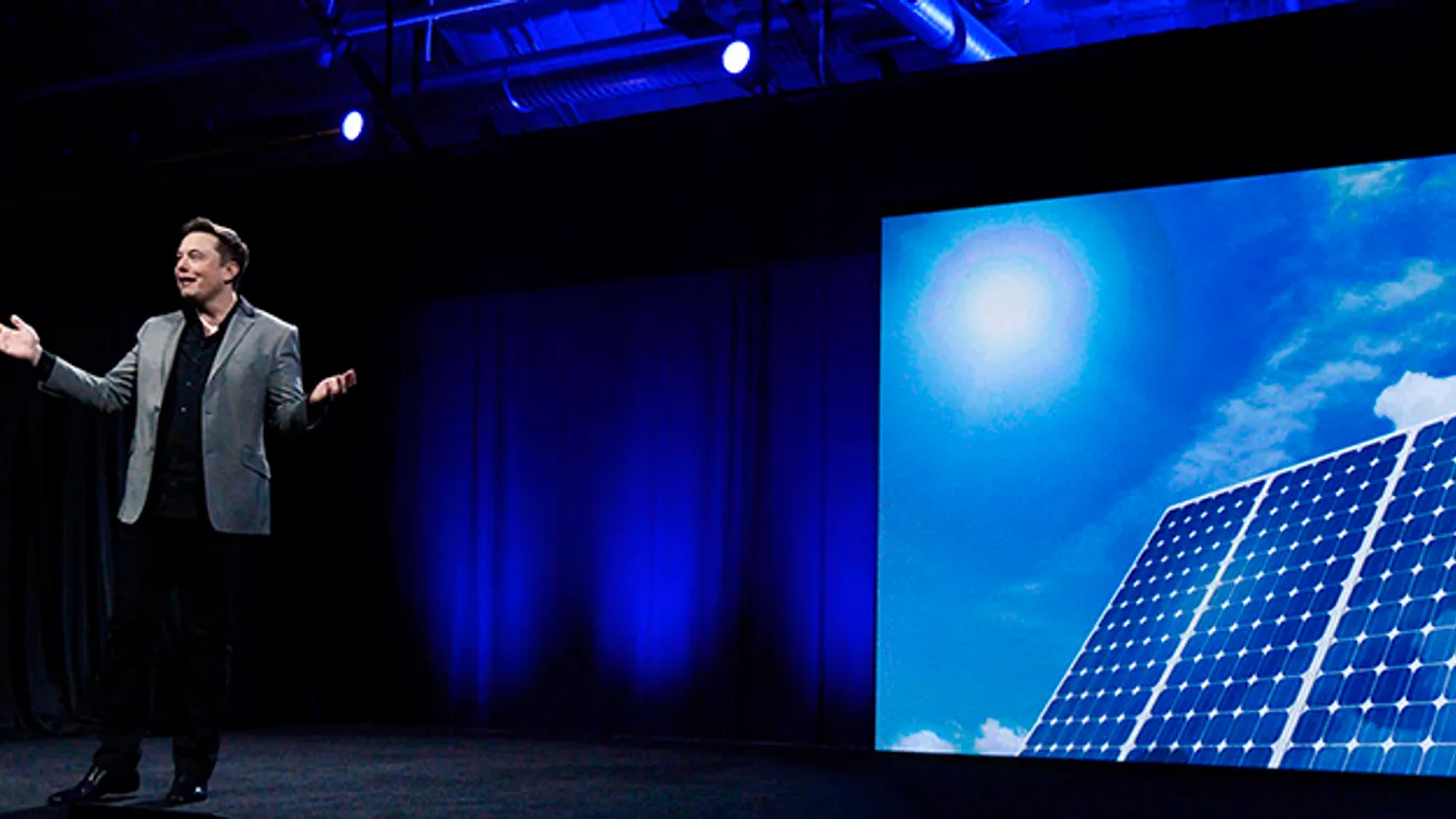 Tesla Unveils New Battery System  LOS ANGELES, CA - APRIL 30:  Elon Musk, CEO of Tesla, with a Powerwall system on display unveils suite of batteries for homes, businesses, and utilities at the Tesla Design Studio April 30, 2015 in Hawthorne, California. 