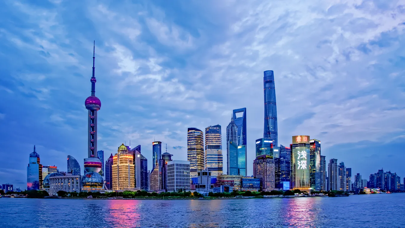 Dazzling night view of Bund and Lujiazui in Shanghai China Chinese Shanghai night view skyline Bund Lujiazui district skyscraper high-rise Sanghaj 