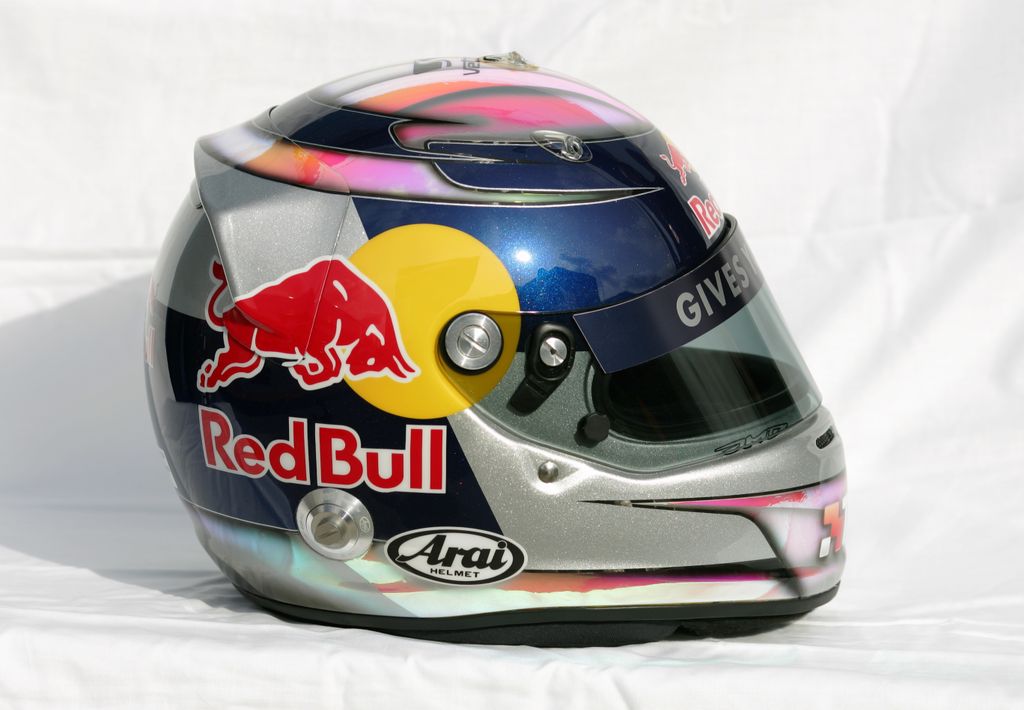 Formula One - Helmet of Sebastian Vettel Motor_Racing SPO Sports F1 formula_1 HELMET PROFILE rbr red_bull single HORIZONTAL 
