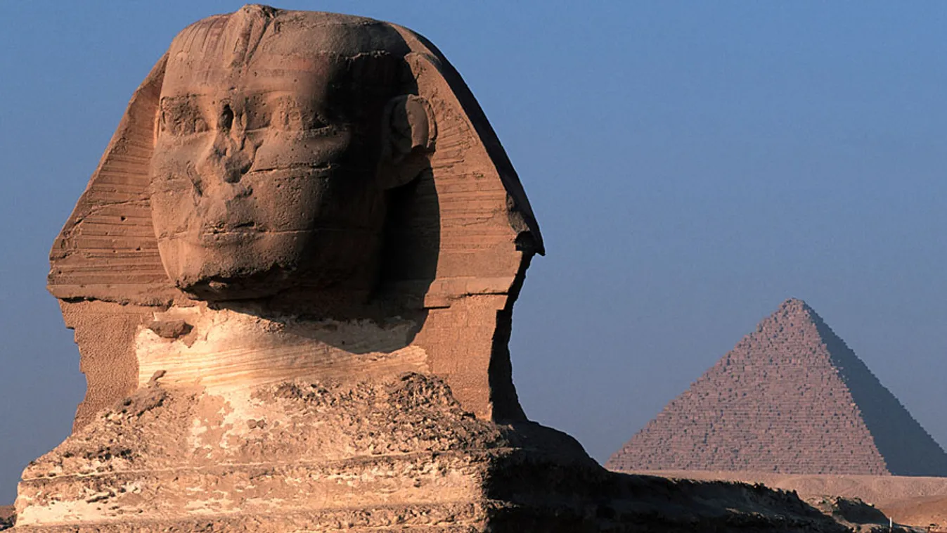 Egyiptom, fáraó, szfinx, Khephrén fáraó piramisa, Gíza