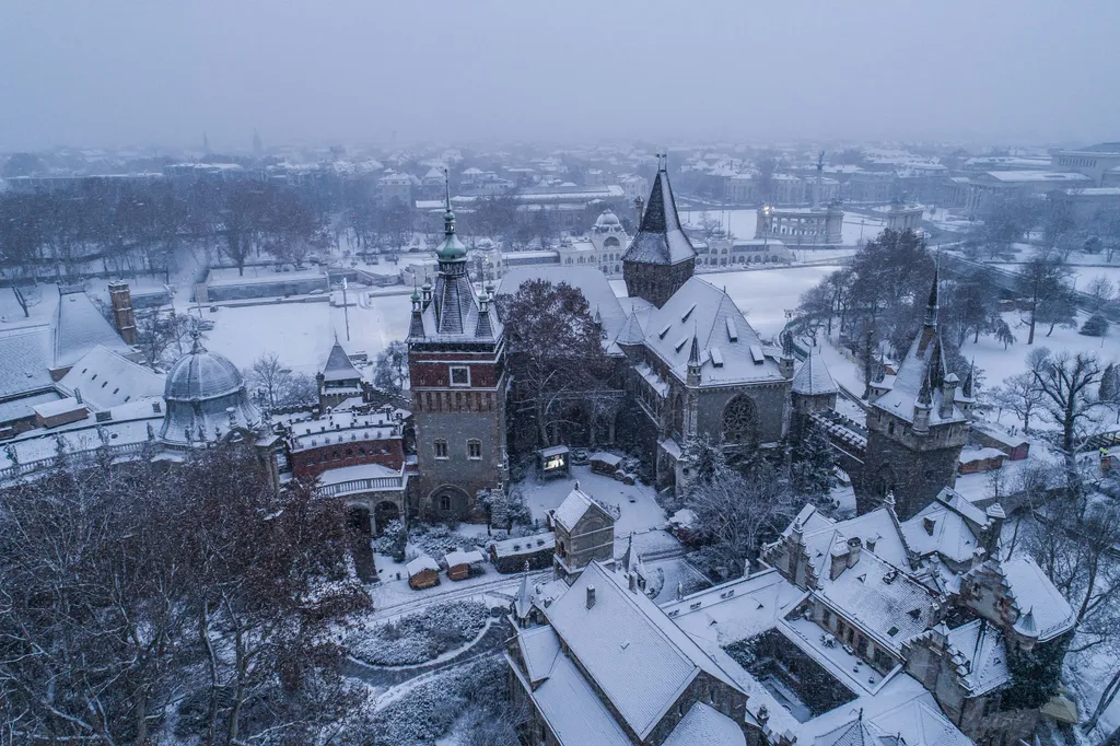 hó, havazás, drón, 2018.12.15., Budapest 
