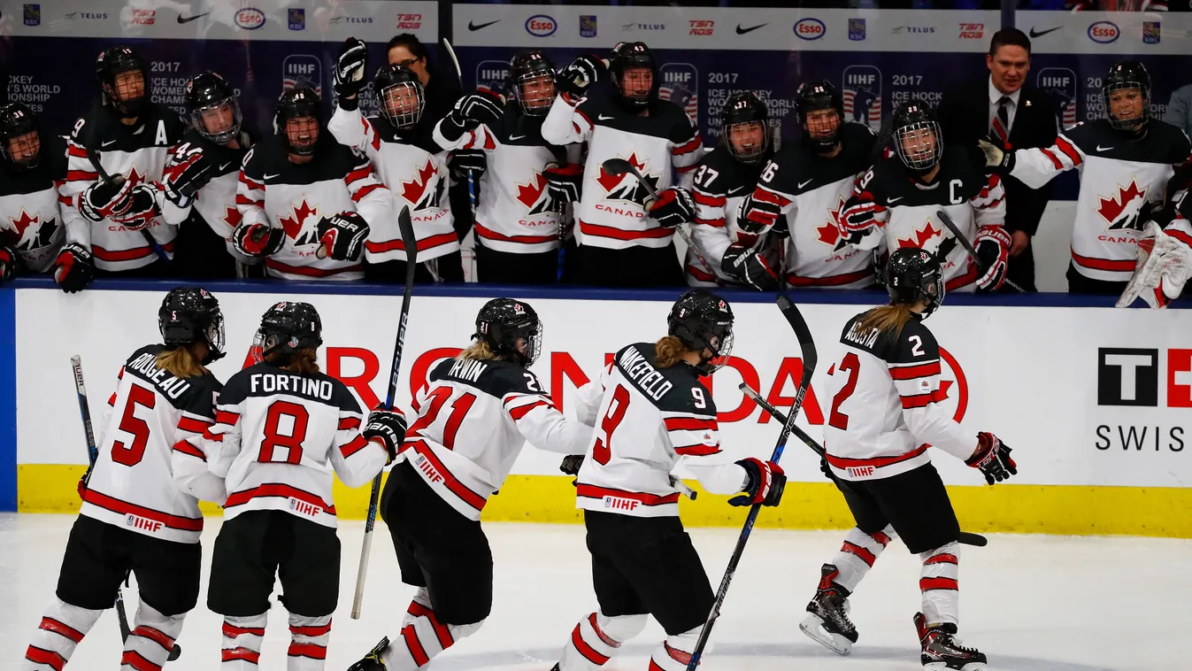 Canada v United States - 2017 IIHF Women's Gold Medal Game GettyImageRank2 People USA Canada Sports Team Michigan Sports Activity Winter Sport Large Group Of People Women Photography Women's Ice Hockey Gold Medal Round International Ice Hockey Plymouth Ro