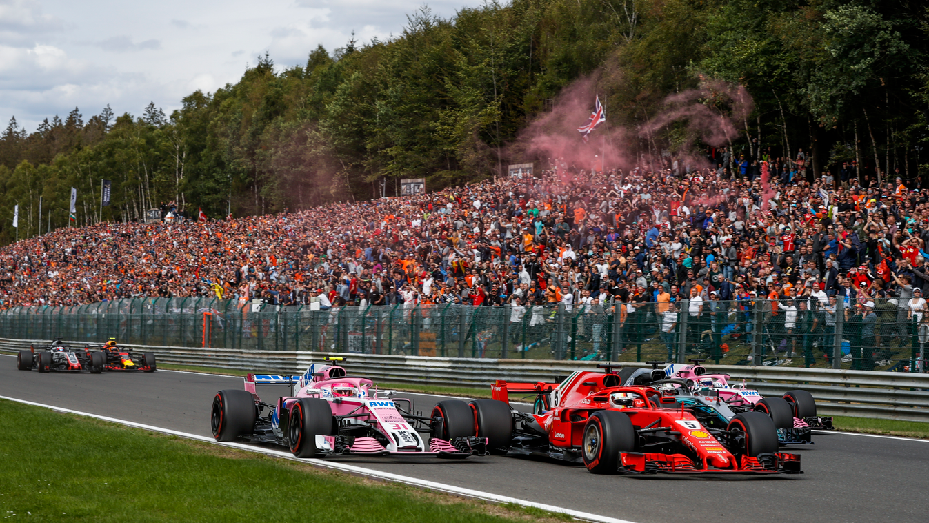A Forma-1-es Belga Nagydíj, Esteban Ocon, Sebastian Vettel, Lewis Hamilton 