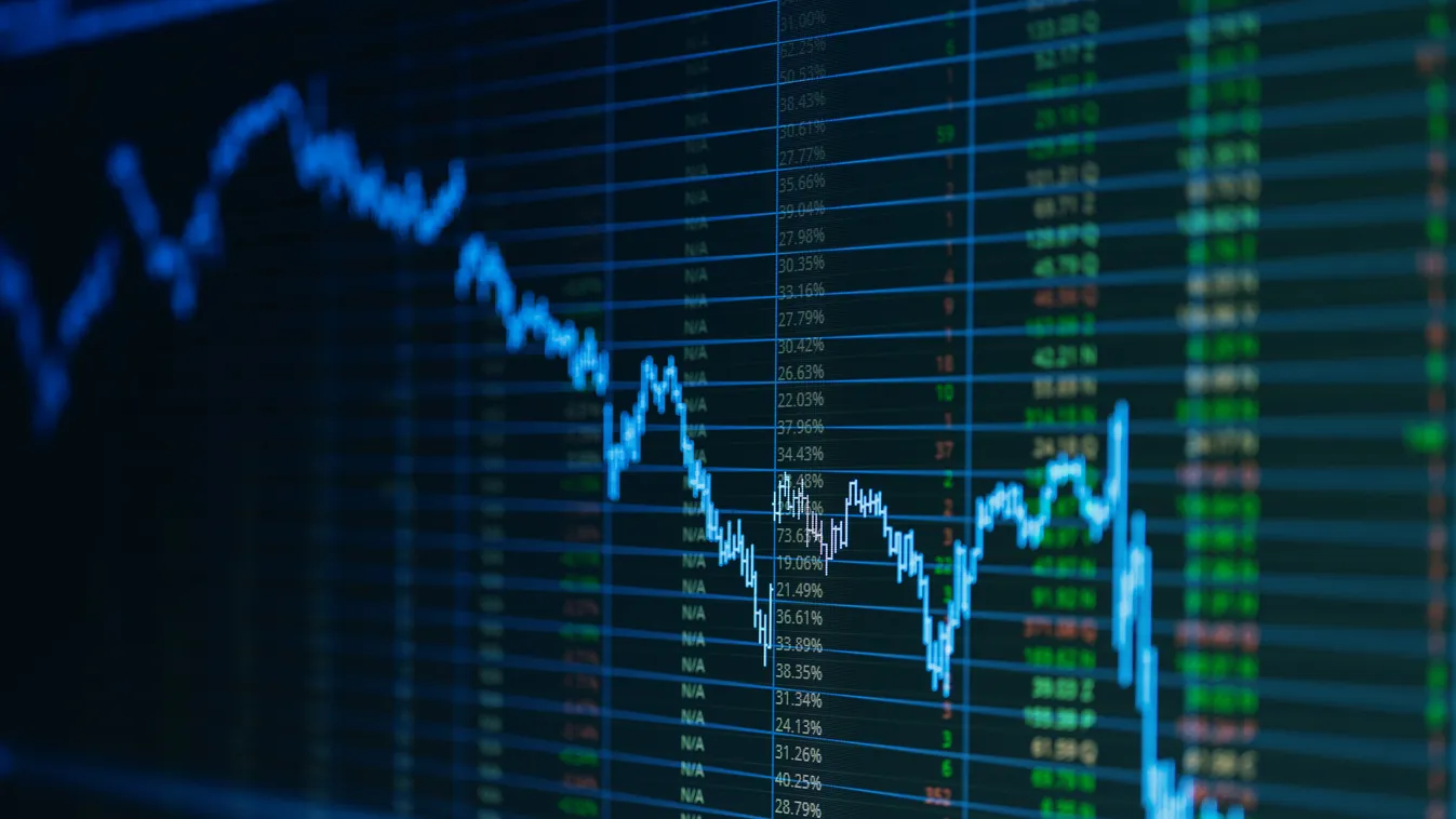 Full Frame Shot Of Stock Market Data display information market financial business stock market graph chart candle stick screen monitor 