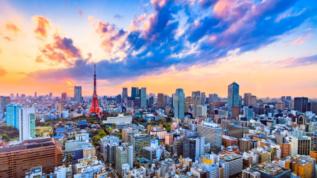 Cityscapes,View,Sunset,Of,Tokyo,City,városok, galéria, Japan 