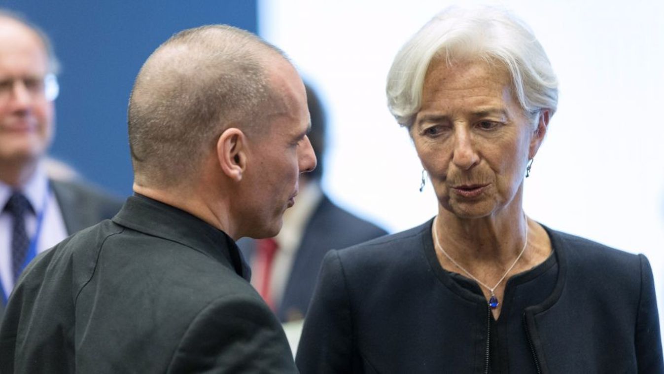 Christine Lagarde, az IMF vezérigazgatója és Jánisz Varufákisz volt görög pénzügyminiszter 
