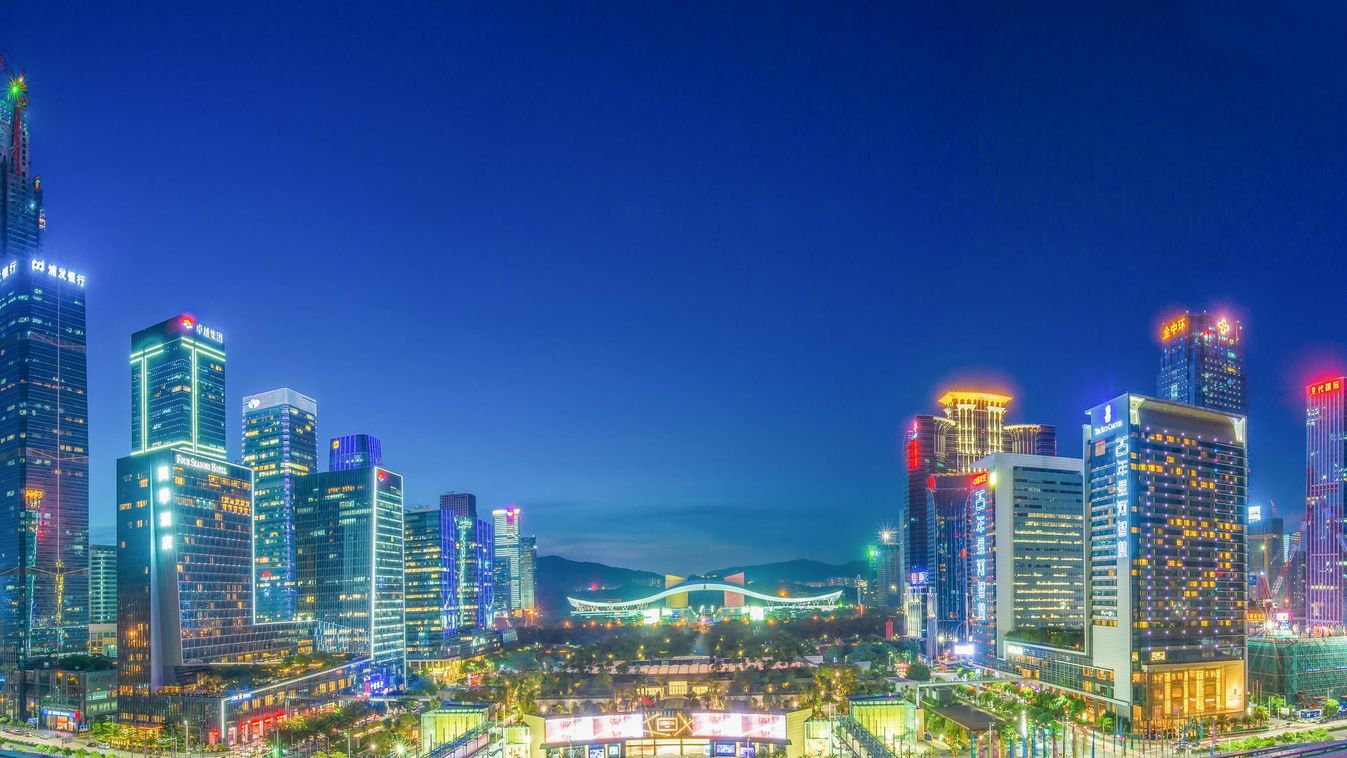 Breathtaking view of Shenzhen city China Chinese city Sencsen Kína 