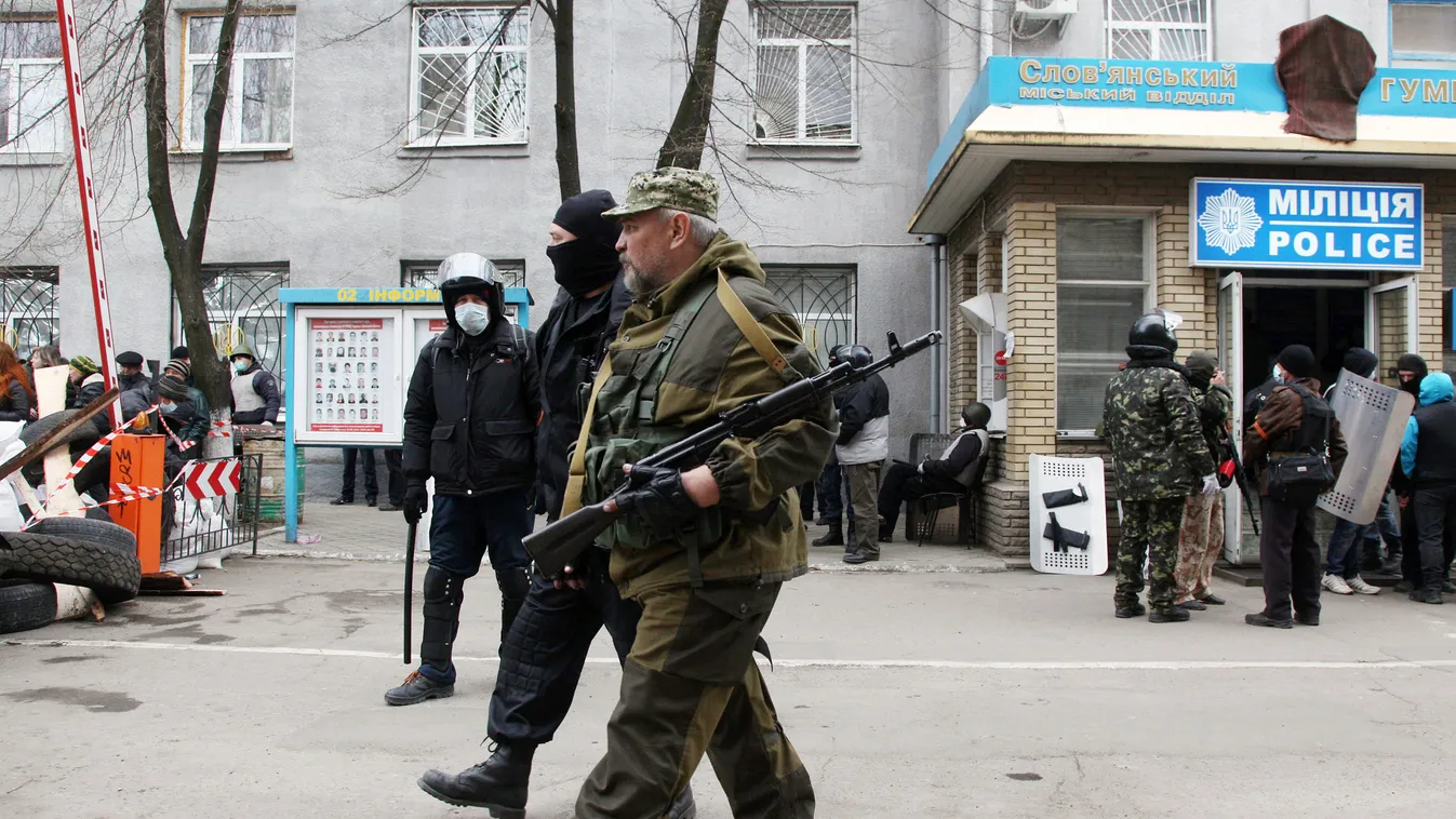 Ukrajna, ukrán válság, szlovjanszk, rendőrörs 