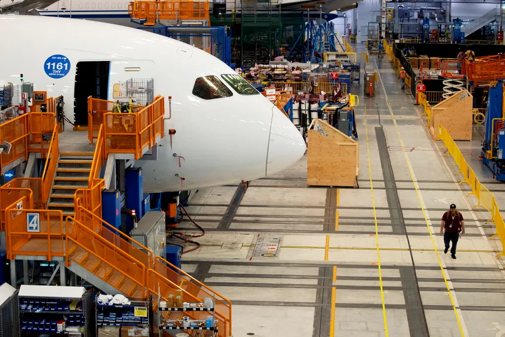 A Boeing gyára Dél-Karolinában, repülőgép, összeszerelő üzem, Egyesült Államok 