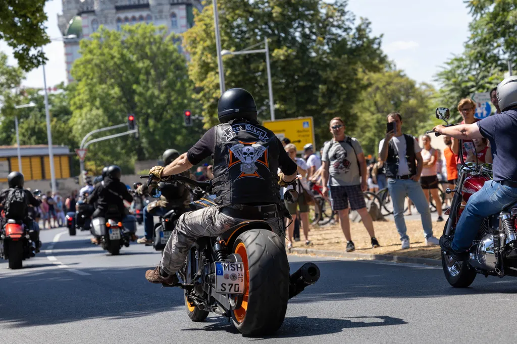 Harley-Davidson, Harley Davidson, motoros, motorok, felvonulás, motor, Drezda, Németország 