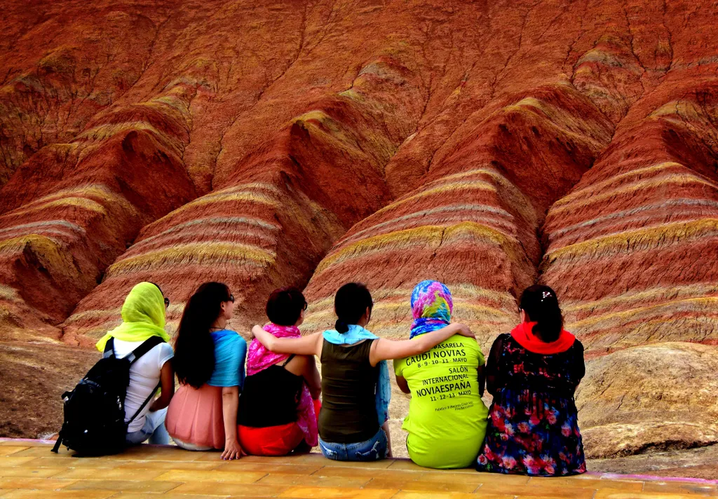 Zjangye Danxia hegy, kína, színes 
 CHINA-GEOLOGICAL TOURISM (CN) Horizontal SQUARE FORMAT 