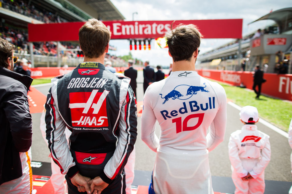 A Forma-1-es Spanyol Nagydíj, Romain Grosjean, Haas F1 Team, Pierre Gasly, Scuderia Toro Rosso 