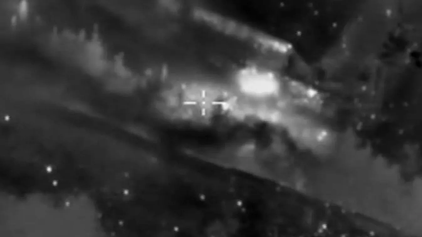 landscape SQUARE FORMAT 2719045 10/14/2015 A Russian Sukhoi Su-34 aircraft conducts a targeted airstrike on an ISIS strong point near Aleppo, Syria.Maximum quality. Video snapshot./???????????? ??????? ?? 