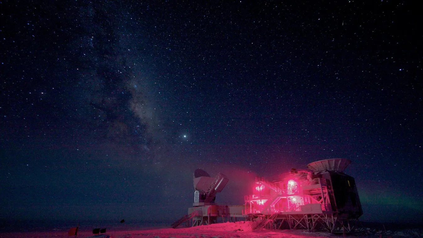 kozmikus mikrohullámú háttérsugárzás, BICEP2, Amundsen-Scott bázis, Antarktisz, USA National Science Foundation 