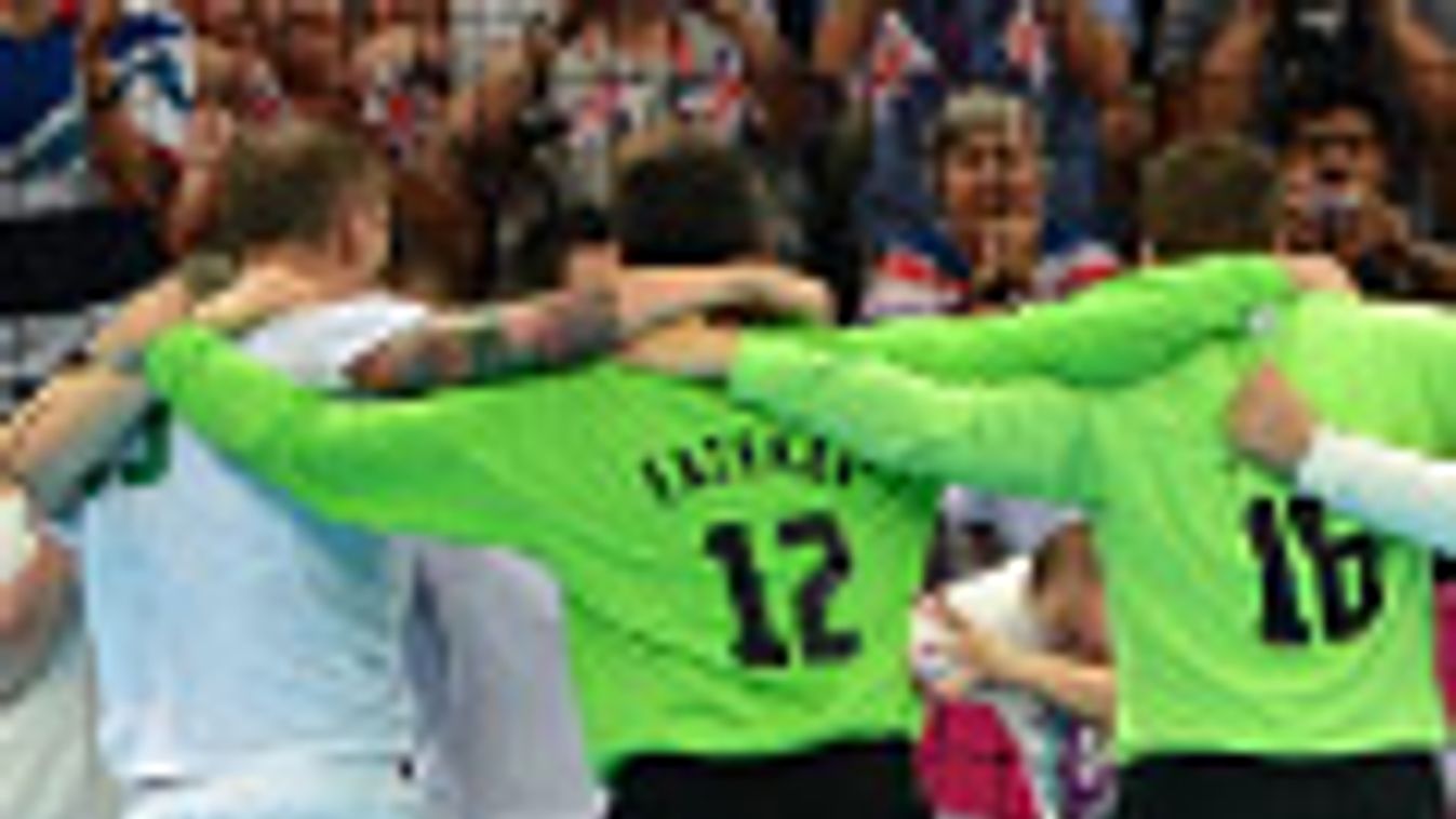 London 2012, olimpia, férfi kézilabda, magyarország-izland, a magyar csapat ünnepel