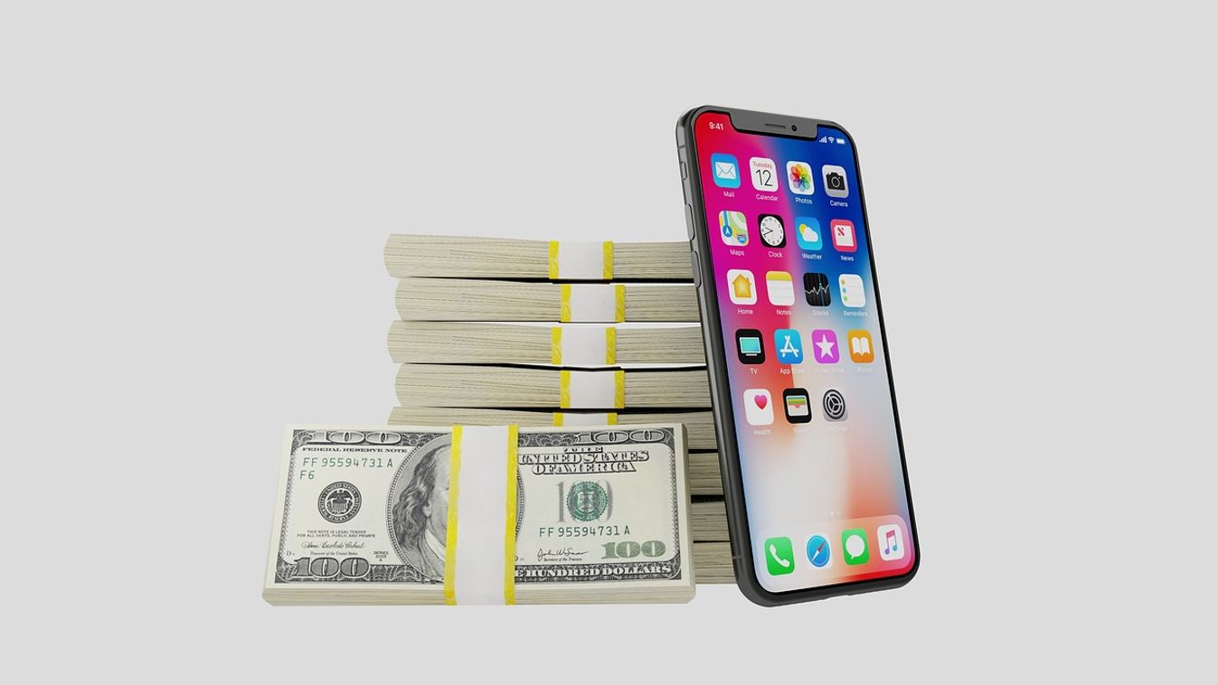 pénz, telefon, okostelefon, iPhone 