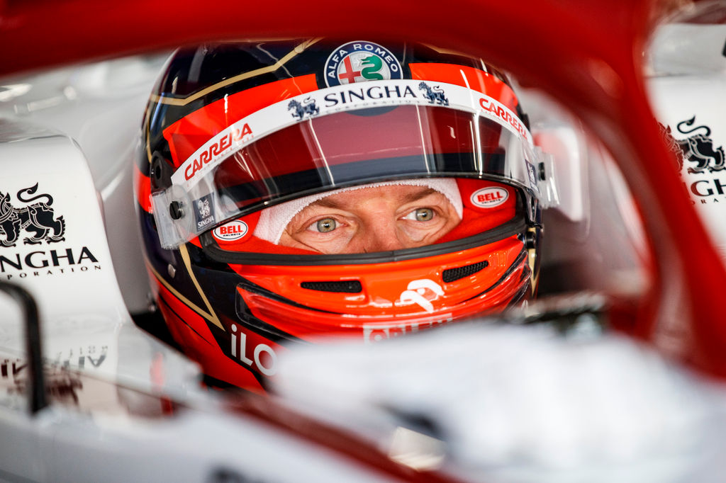 Forma-1, Kimi Räikkönen, Alfa Romeo Racing, Barcelona filmforgatás 