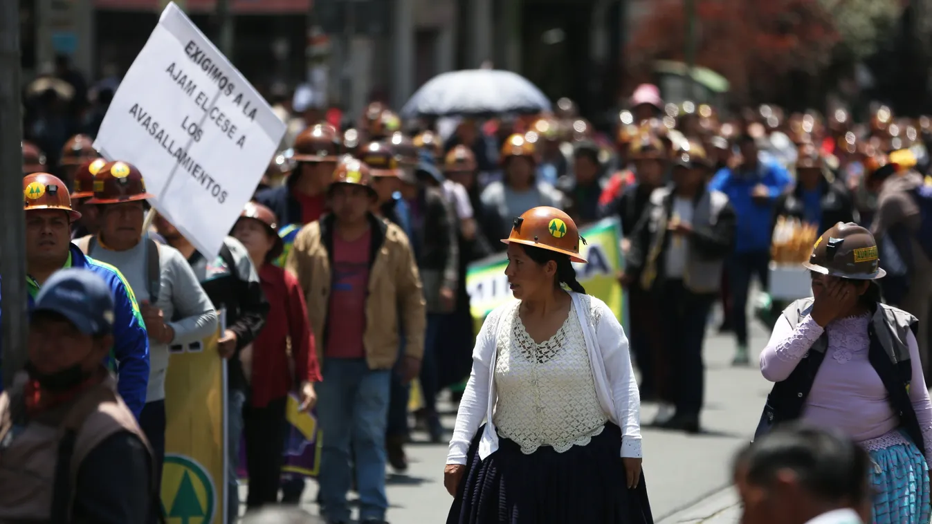 Bolívia, bányász, aranybányász, arany, tüntetés, La Paz 