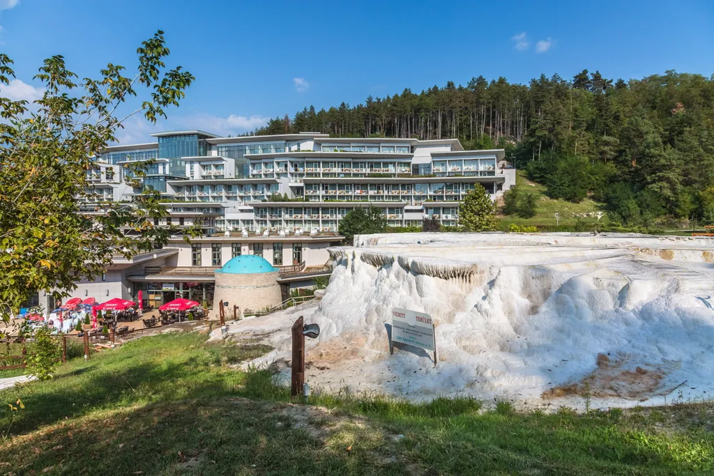 cseppkő ÉPÜLET épületfotó erdő FOTÓ FOTÓTÉMA gyógyszálló gyógyvíz hegy sódomb szálloda TÁJ termálfürdő 