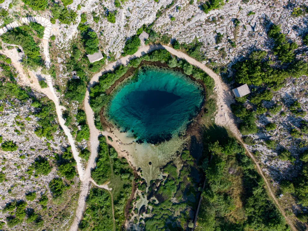 Horvátország, cetina, tó, 