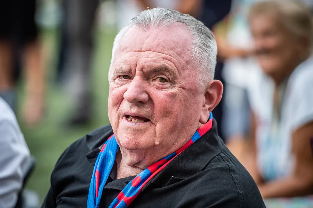 Mészöly Kálmán születésnapi köszöntése, mészöly kálmán 80 éves, Csillaghegyi Strand focipálya 