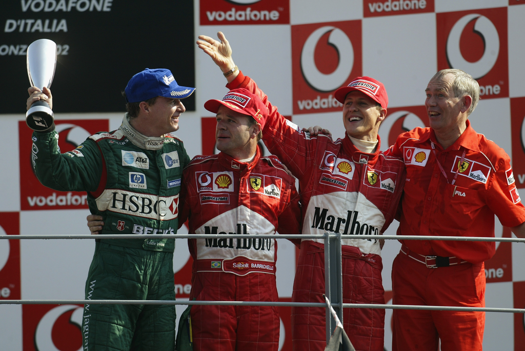 Forma-1, Eddie Irvine, Jaguar Racing, Rubens Barrichello, Michael Schumacher, Rory Byrne, Olasz Nagydíj 2002 