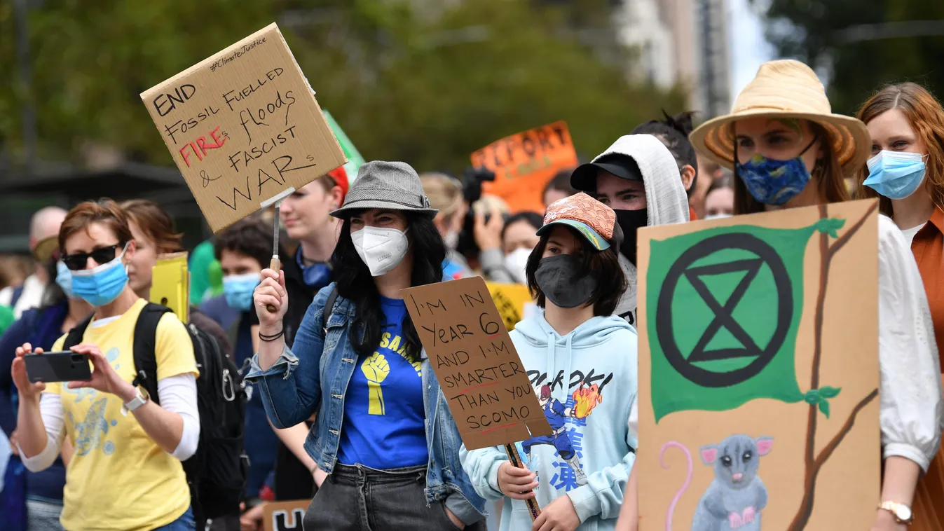 tüntetés, klímaváltozás, környezet, ausztrália, melbourne 
