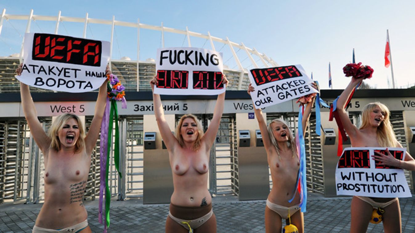 foci EB-sorsolás, FEMEN, félmeztelen nők, feministák