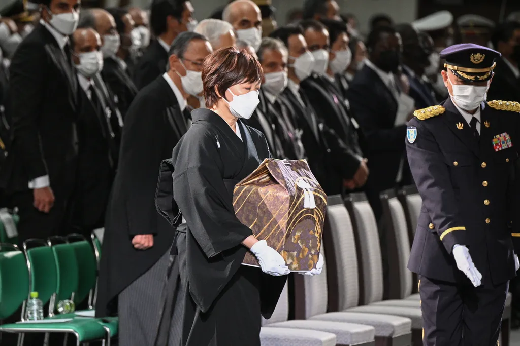 ABE, Sindzó, temetés, tokió, politikus, merénylet, lelőtték, 2022. 09. 27., Nippon Budokan sportcsarnok 