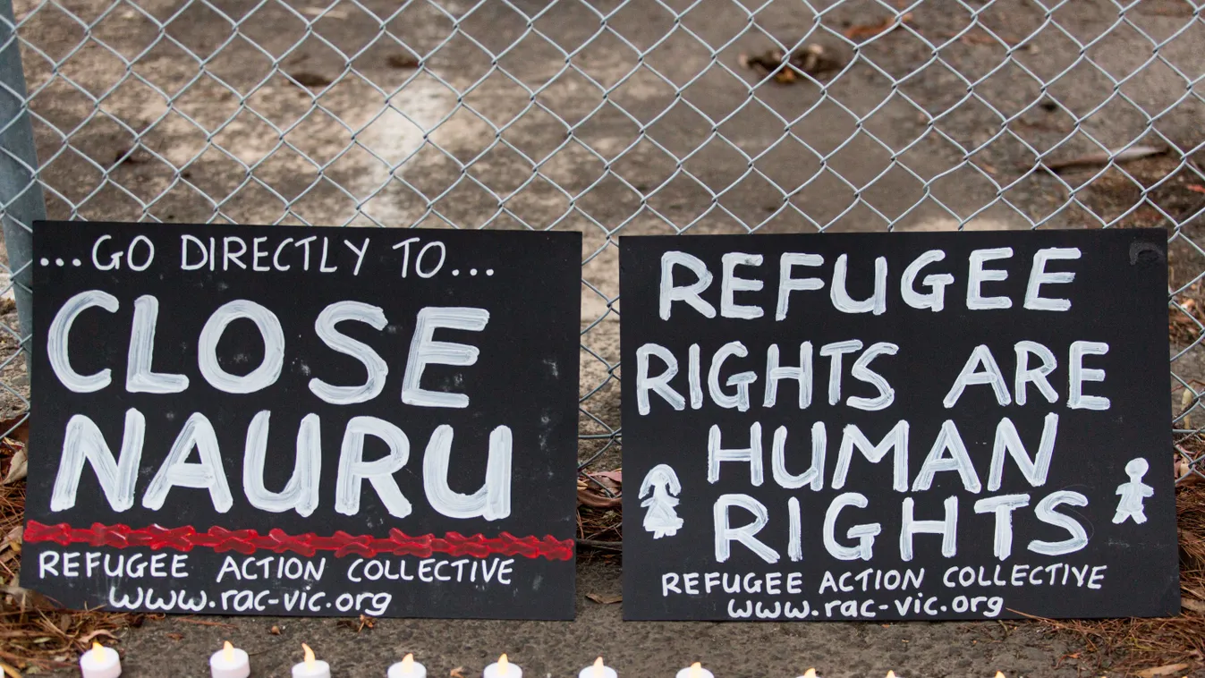 Protest in Melbourne AUSTRALIA Nauru protestors Melbourne detention centre Manus SQUARE FORMAT 
