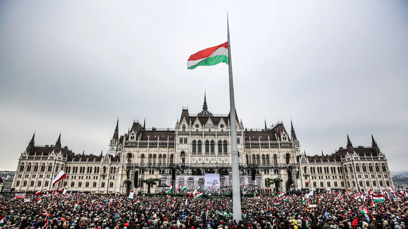 Békemenet 2018.03.15. Budapest, Kossuth tér, március 15. ünnepség, 