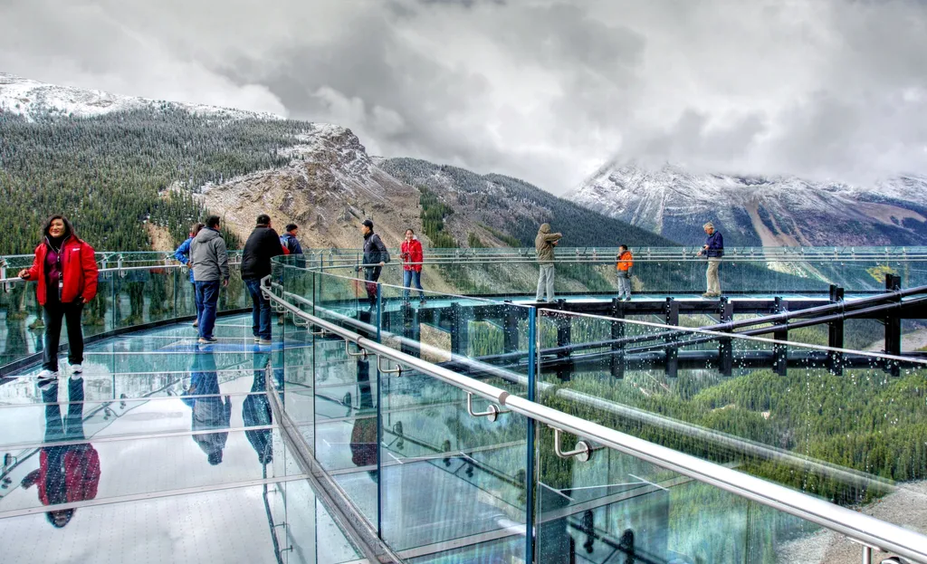 Skywalk, Icefield, Kanada, üveg, kilátó, terasz, üvegpadló, természet, hegy 