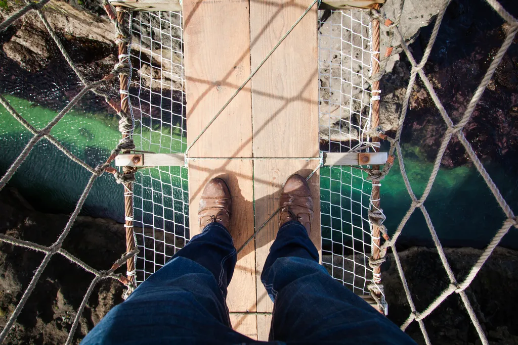 Carrick-A-Rede, Rope, kötélhíd, Ír-sziget, Carrick, sziget, Írország 