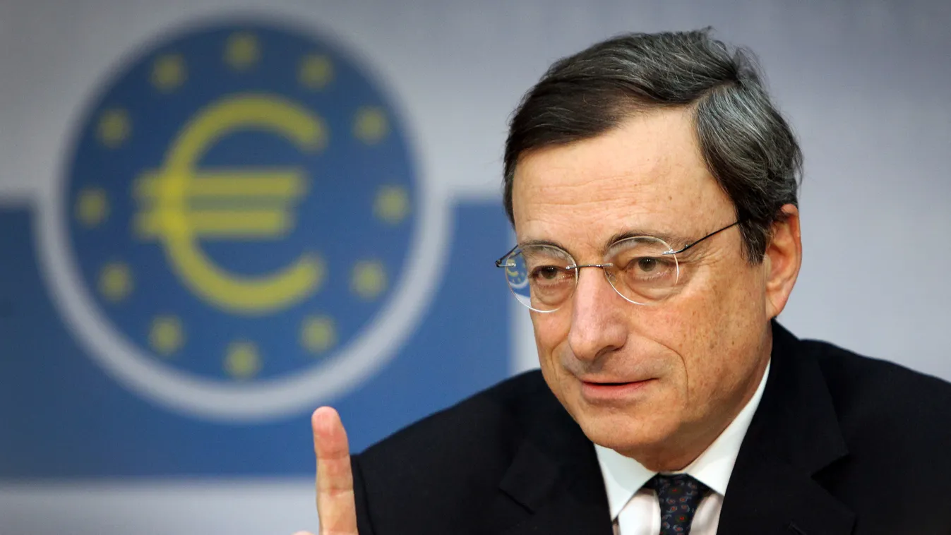 The European Central Bank's new chief Ma HORIZONTAL The European Central Bank's new chief Mario Draghi gestures during his first press conference at the ECB in Frankfurt/M., western Germany, on November 3, 2011. The European Central Bank's decision to cut