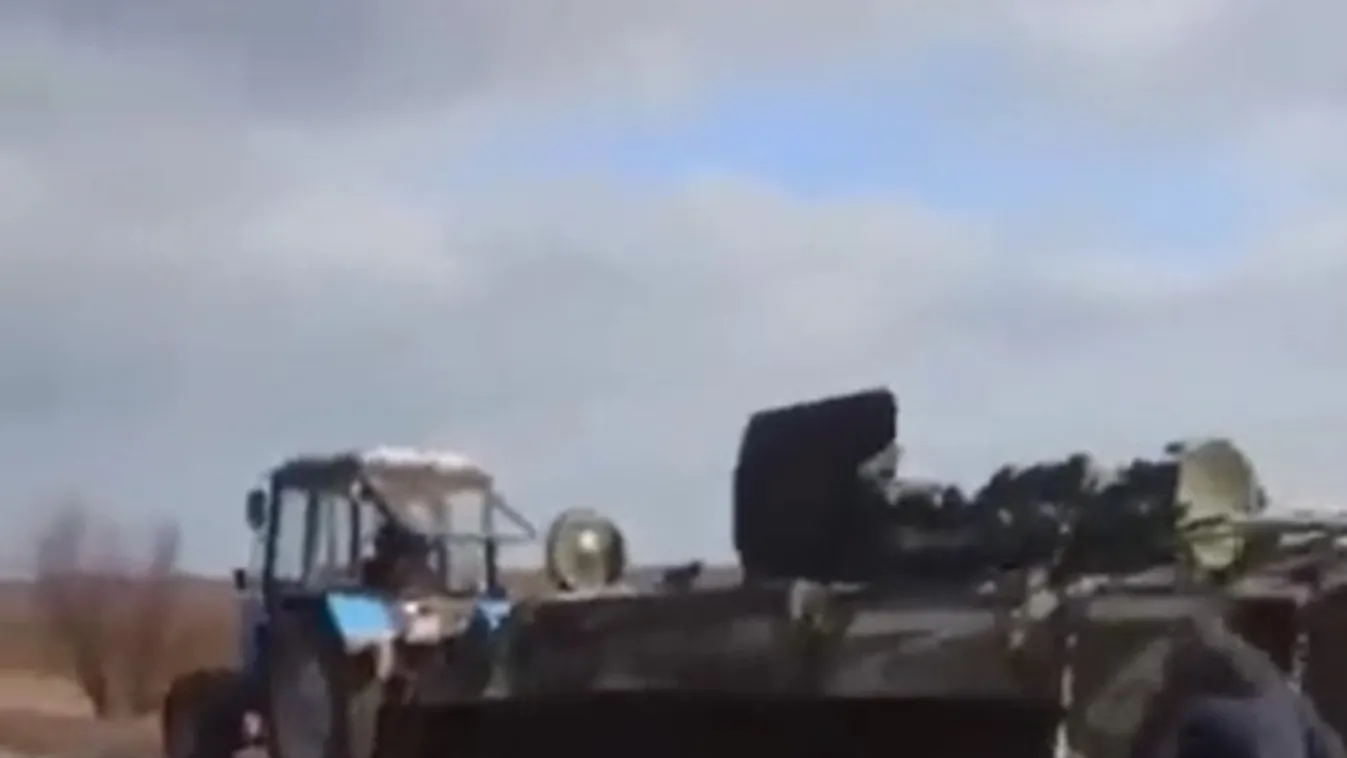 Ukrajna, orosz-ukrán háború, tank, traktor 
