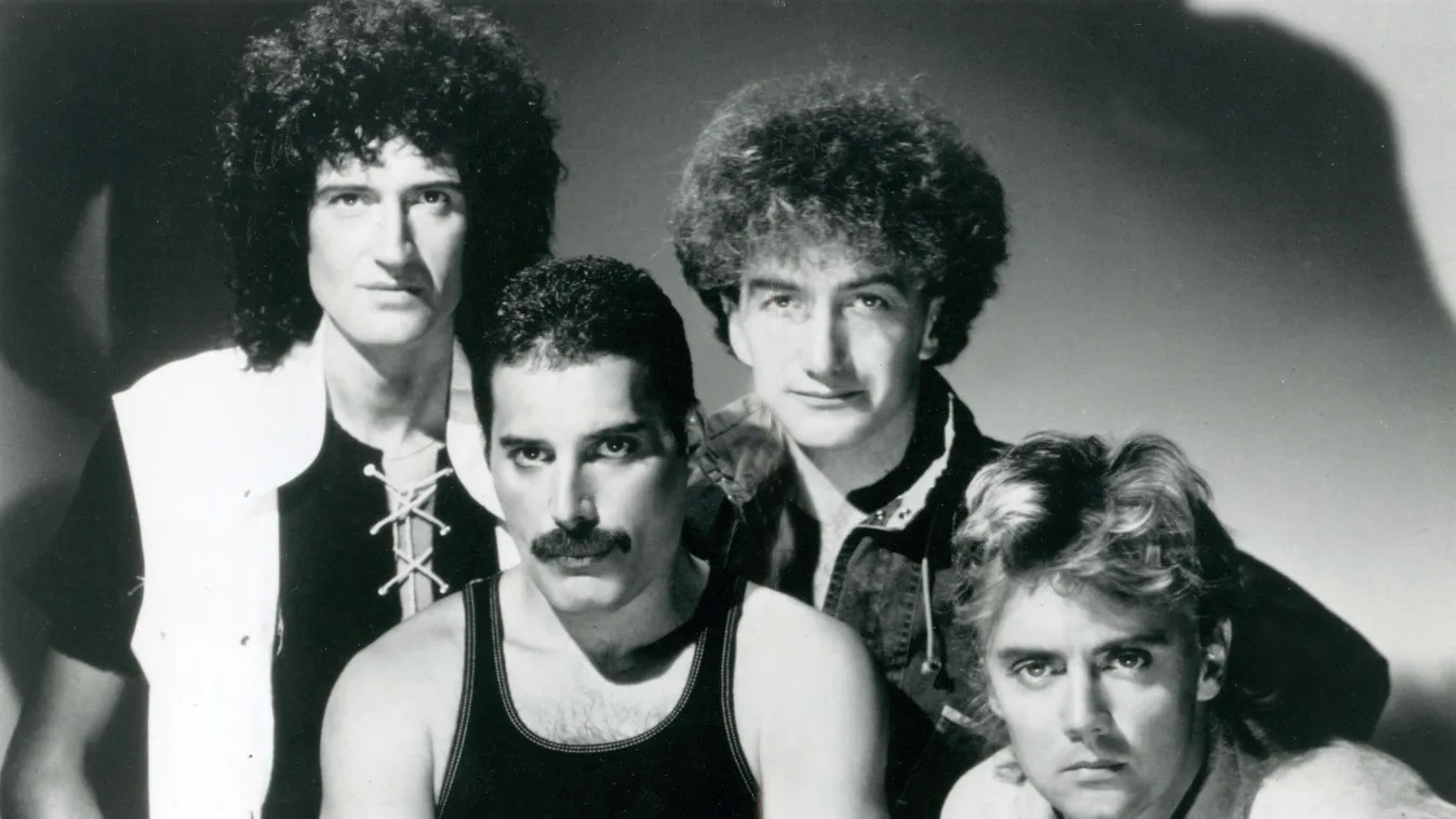 A legendás Queen együttes: Briam May, Freddie Mercury, John Deacon és Roger Taylor (balról jobbra) 