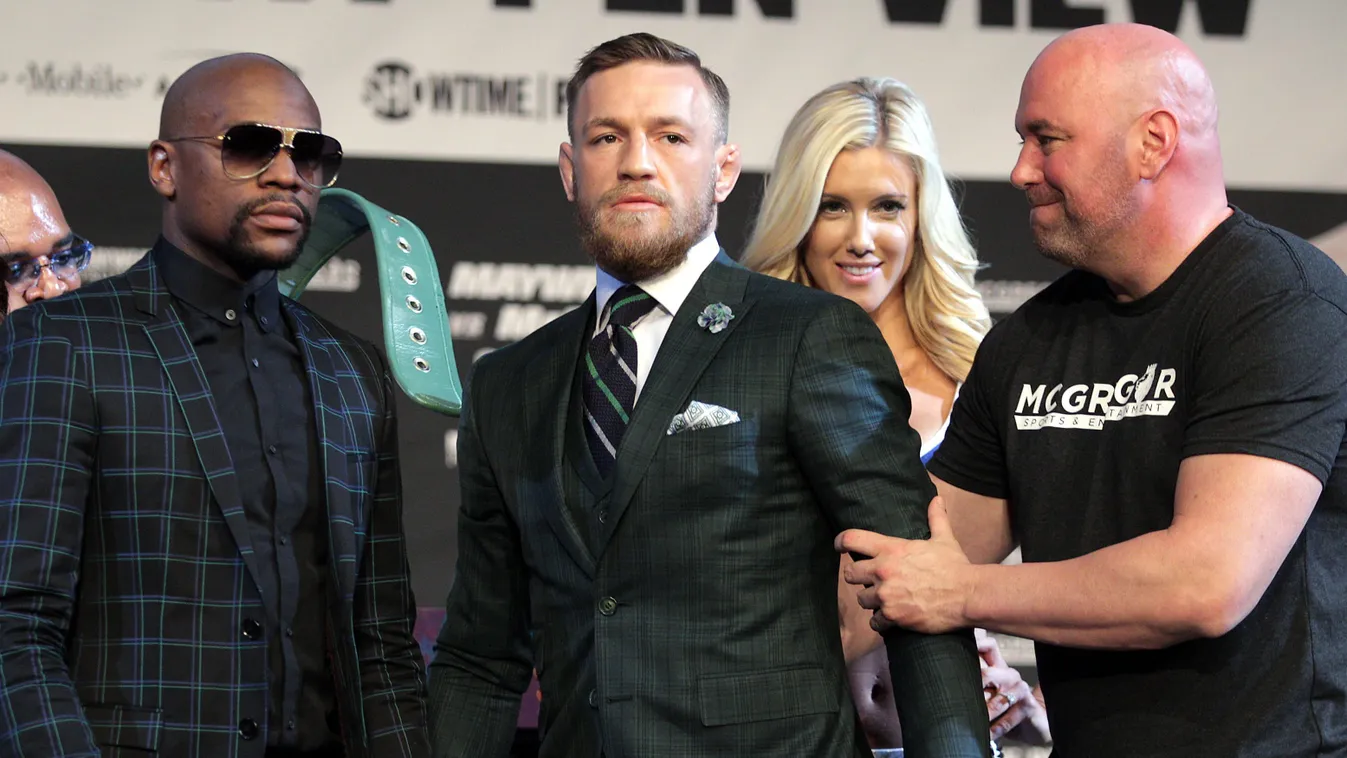 Floyd Mayweather Jr. v Conor McGregor - News Conference Horizontal 