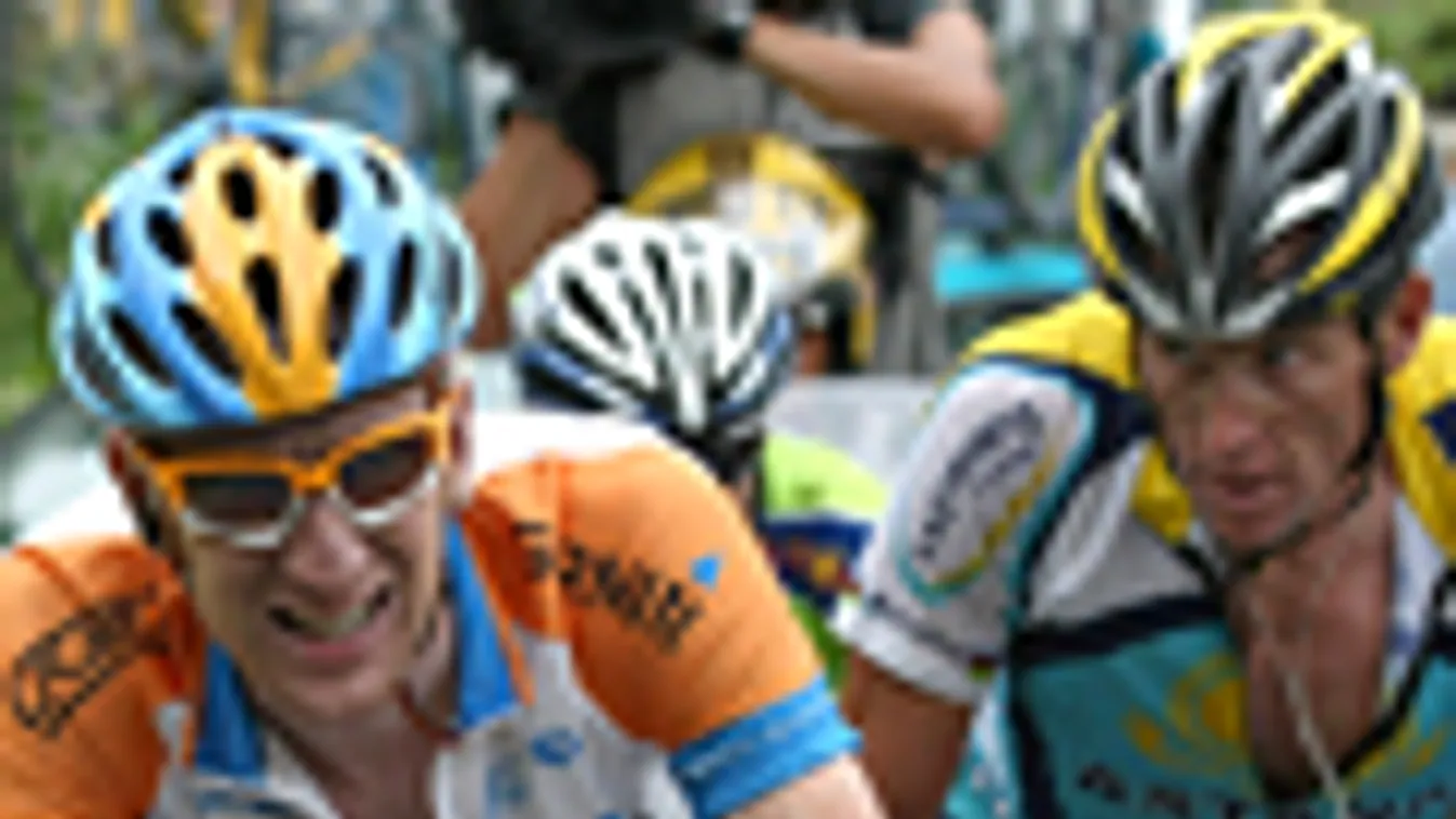 Bradley Wiggin és Lance Armstrong a 2009-es Tour de France-on