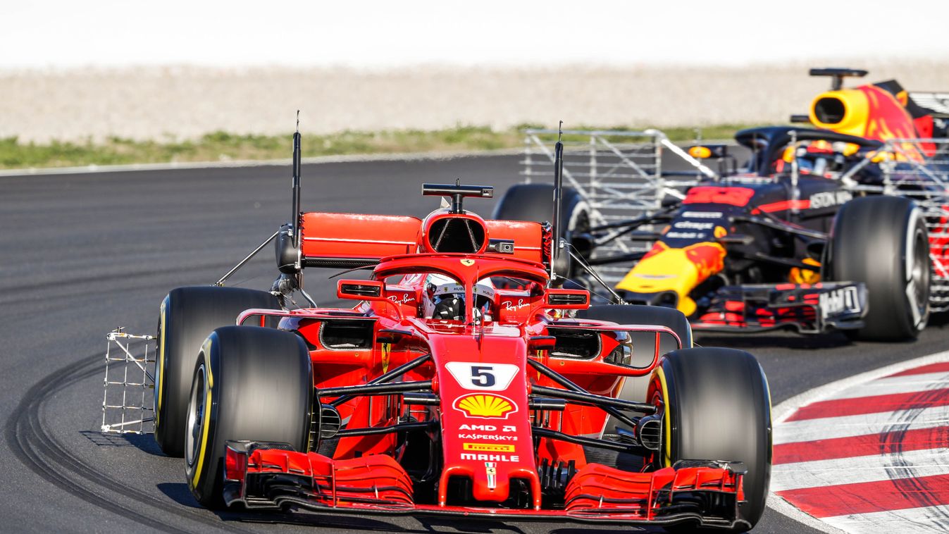 A Forma-1 előszezoni tesztje Barcelonában - 5. nap, Sebastian Vettel, Scuderia Ferrari, Max Verstappen, Red Bull Racing 